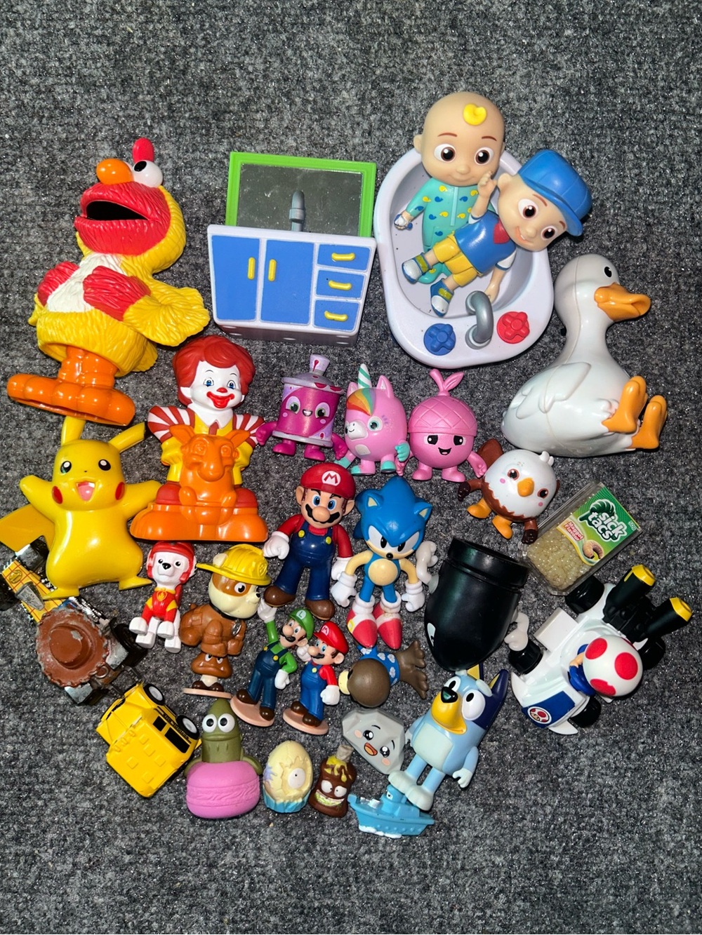 Mixed Toy Lot (Mario, Cocomelon, Bluey, Sonic, Paw Patrol) *Some PVC
